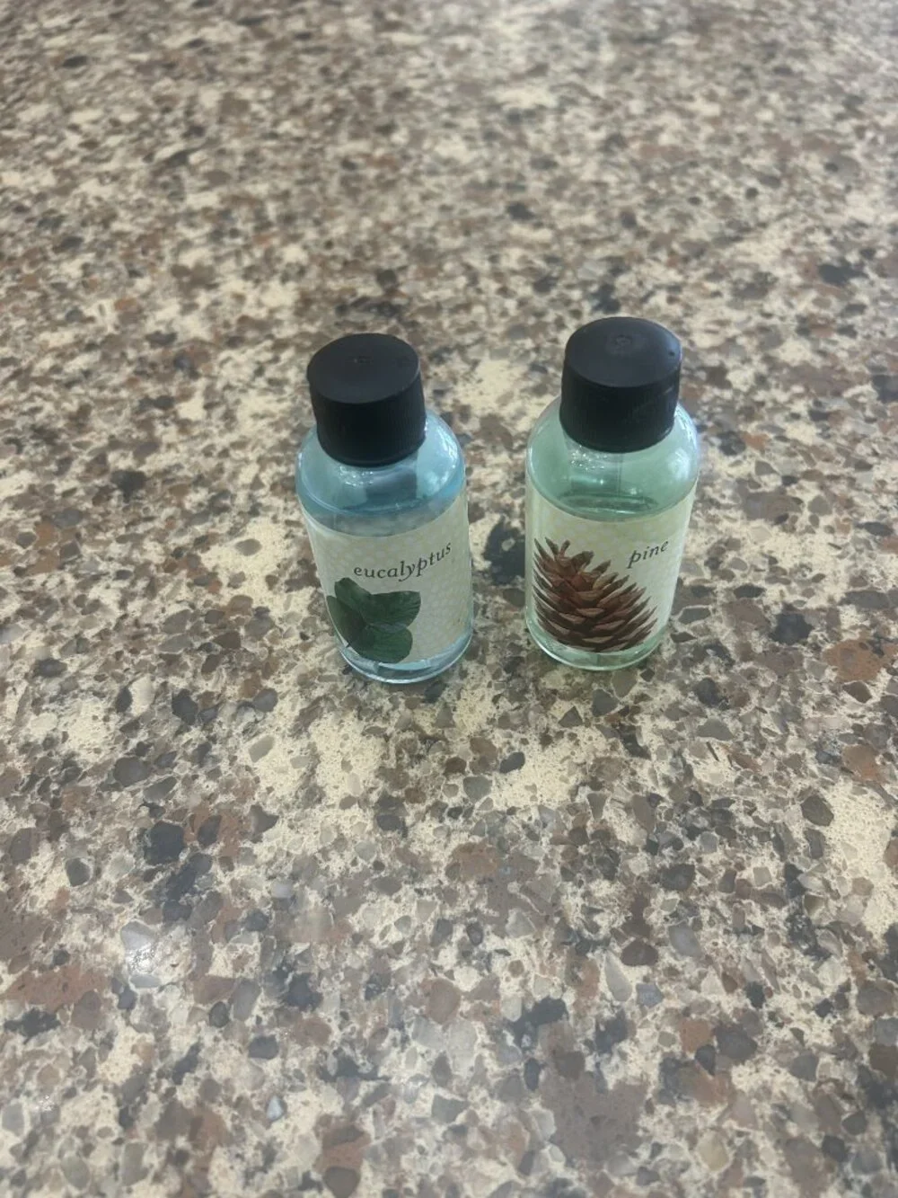 Set of Two Essential Oils - Eucalyptus and Pine scent.
